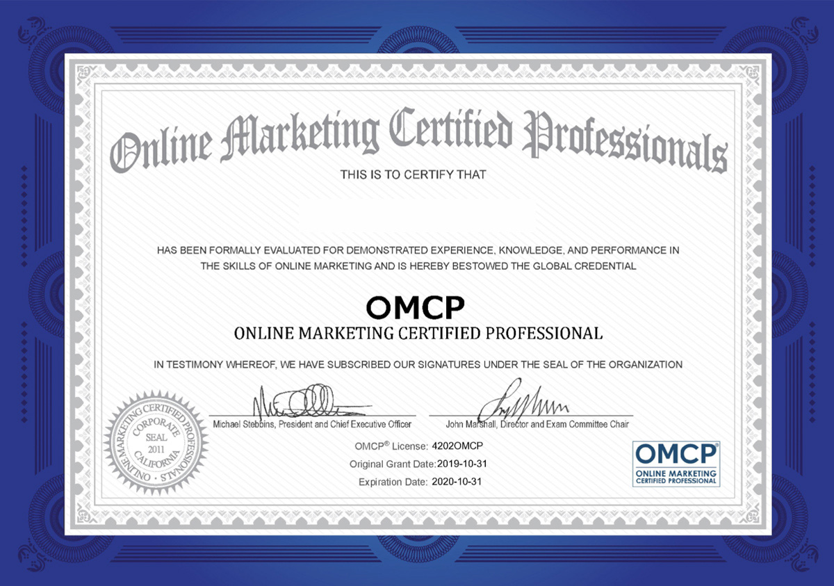 Chứng chỉ Digital Marketing OMCP