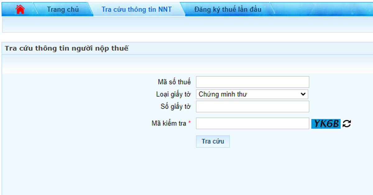 Tra cứu MST cá nhân tại Thuế điện tử