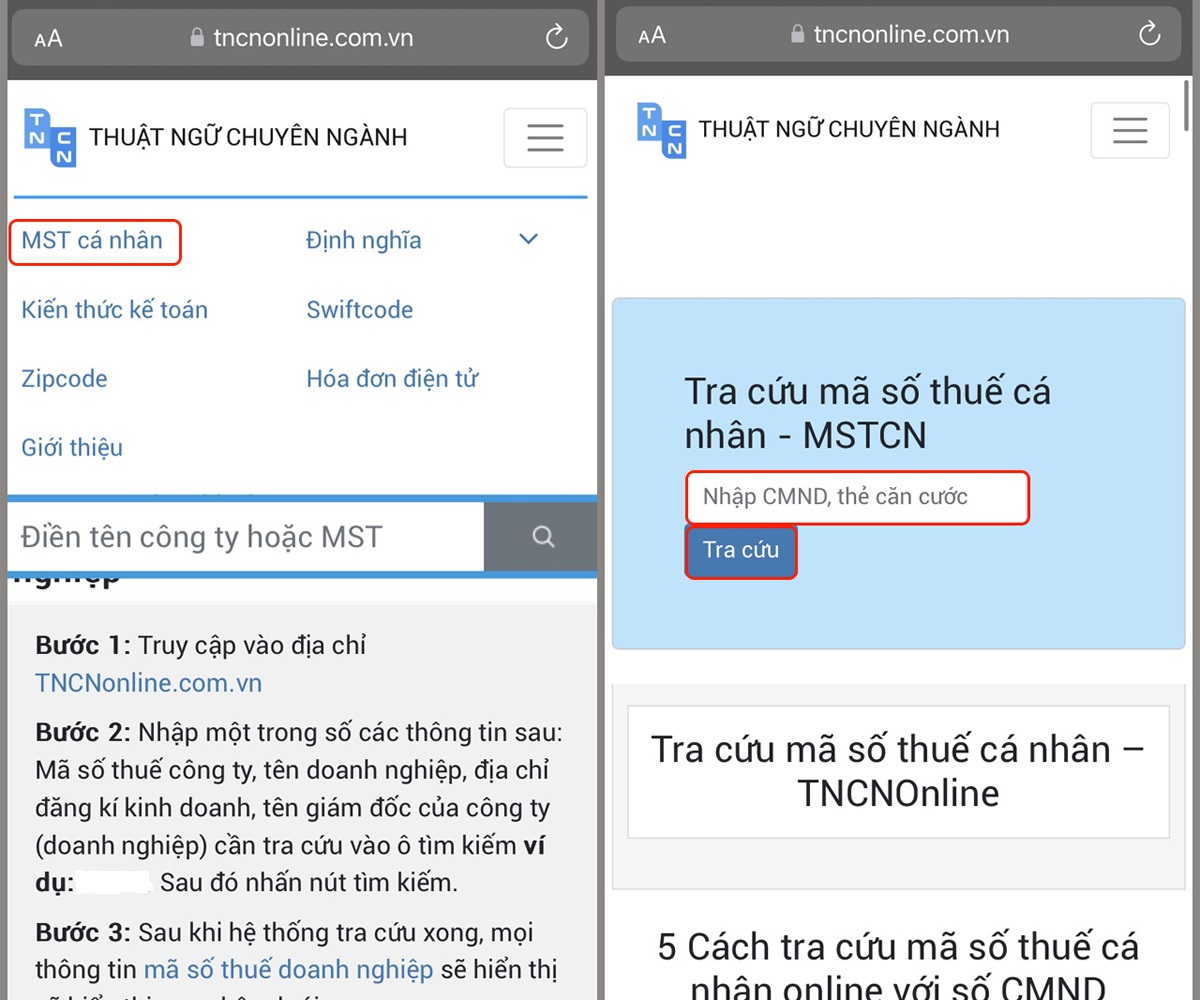 Cách tra cứu mã số thuế cá nhân TNCN online